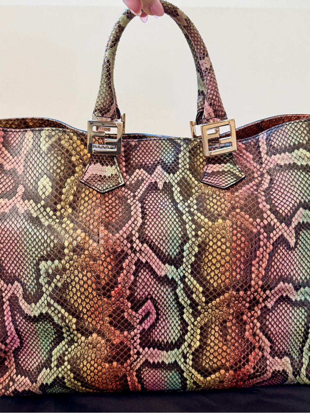ULTRA RARE - FENDI Twin Python Tote Multicolor Bag - Archival Discontinued! - Picture 4 of 17